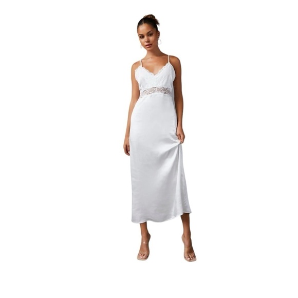 Vici Forever Mine Satin Lace Slip Midi Dress - Picture 1 of 16